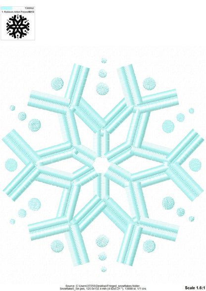 Fringed Fluffy Snowflakes 6 Different Christmas Snowflake Designs Spruce Machine Embroidery Design