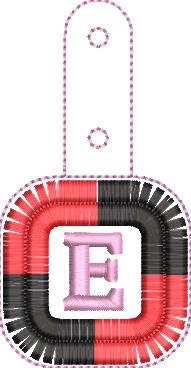 Key fob snap tab fluffy A-Z – Alphabet machine embroidery design by Artapli