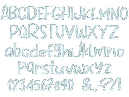 Quick Light Sketch Font – Sizes 1" 1.4" 1.7" 2" 2.9" 3.4" BX Digital Font File | Artapli