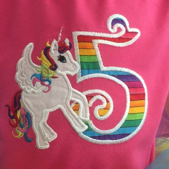 Rainbow Unicorn Pegasus applique machine embroidery designs flying unicorn magic horse