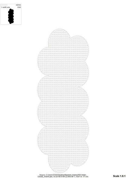 Helper Embossed cloud for terry towel – Embossed machine embroidery design by Artapli