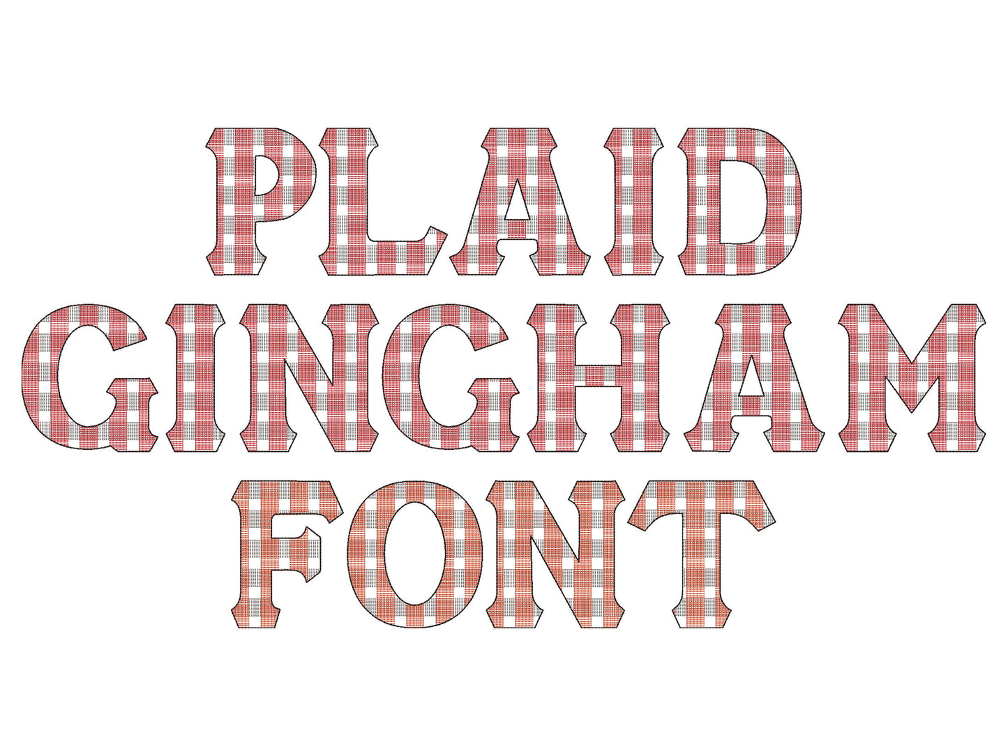 Plaid Gingham Font – Embroidery 2" 2.5" 3" 3.5" 4" 4.5" | BX PES DST JEF | Artapli