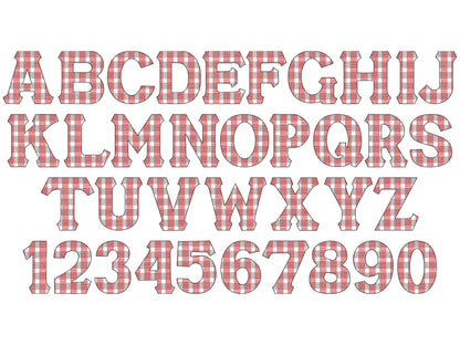 Plaid Gingham Font – Sizes 2" 2.5" 3" 3.5" 4" 4.5" BX Digital Font File | Artapli