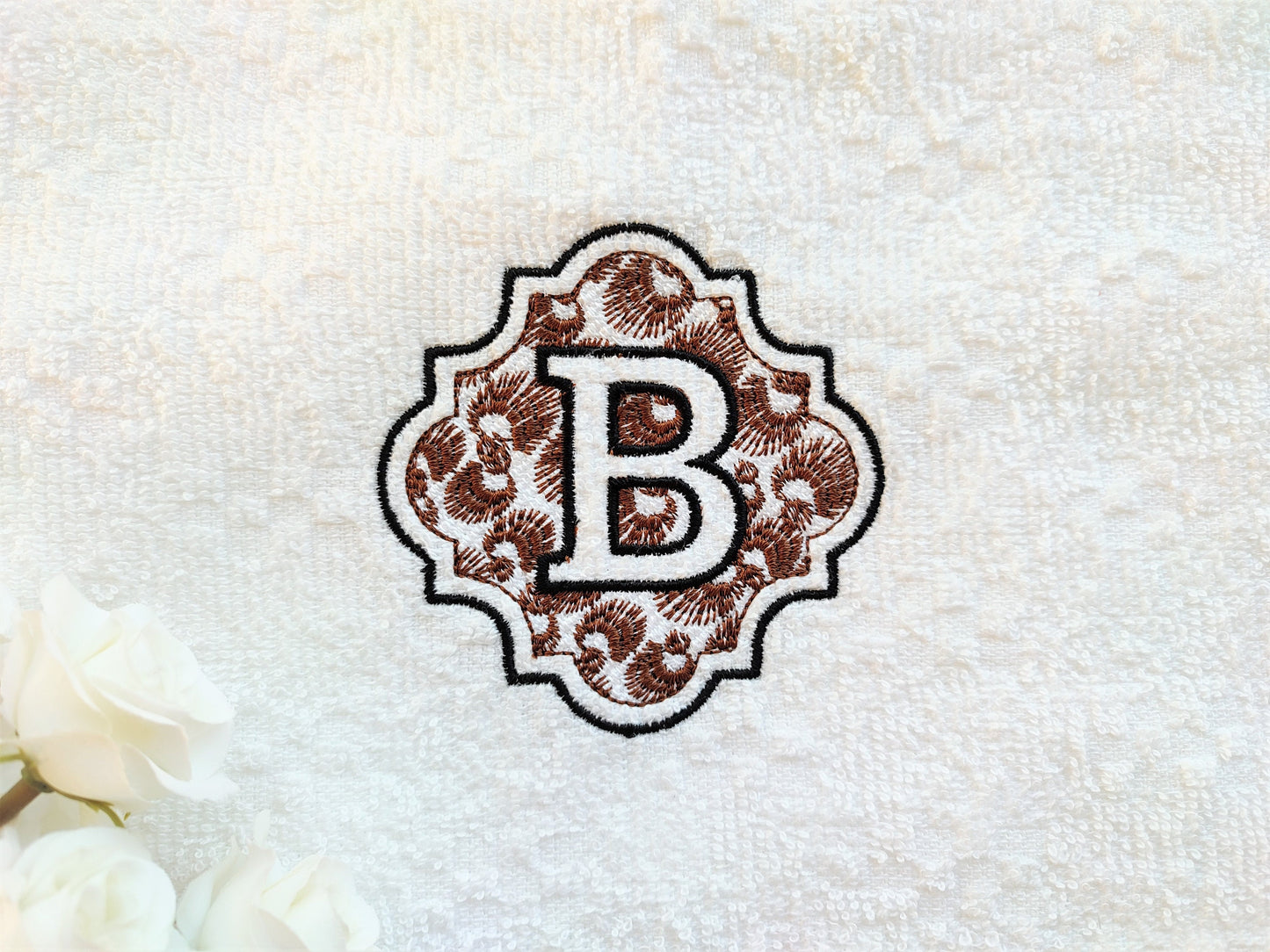 Embossed monogram with leopard spots – Instant Download | Artapli
