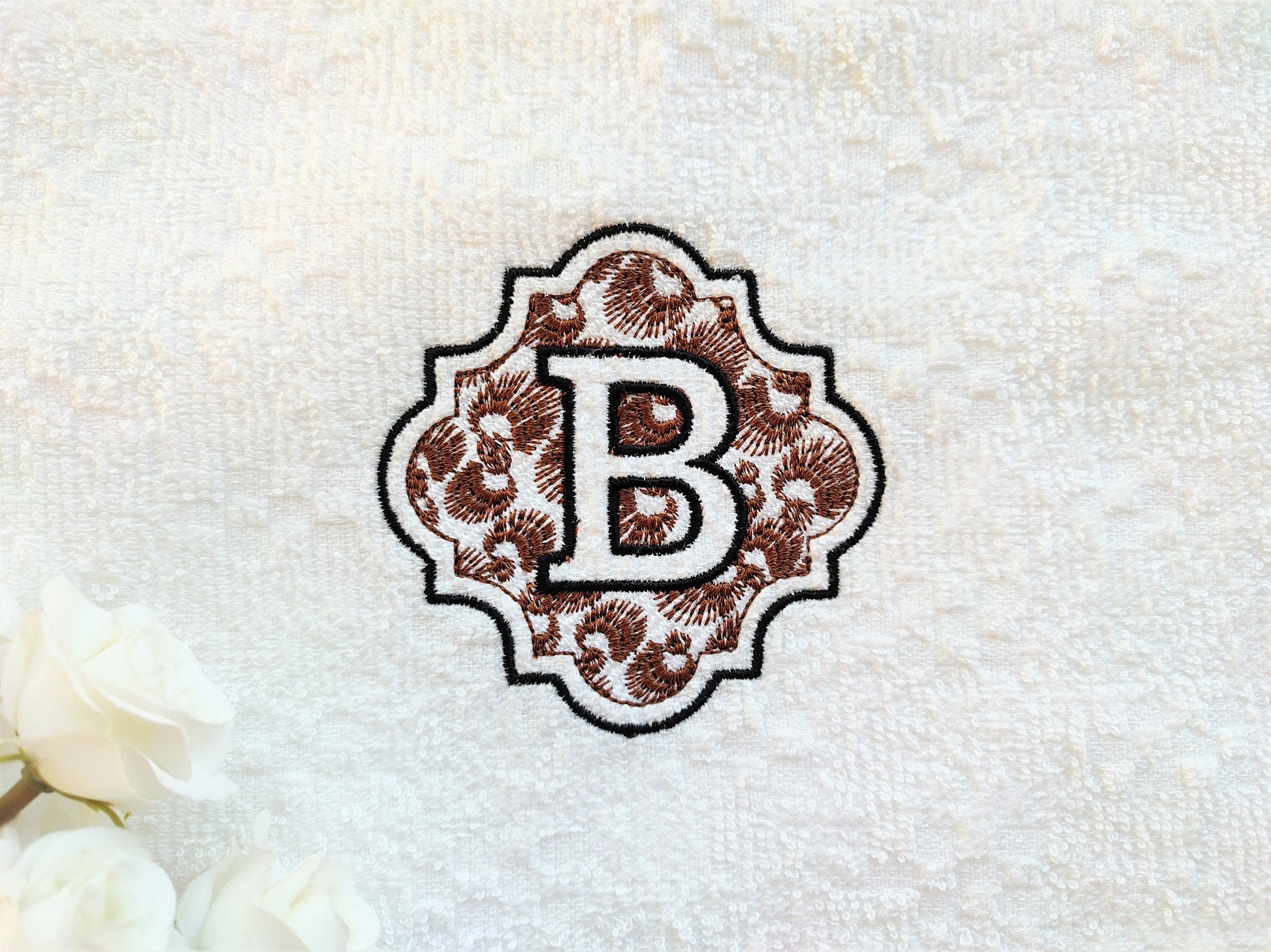 Embossed monogram with leopard spots – Instant Download | Artapli