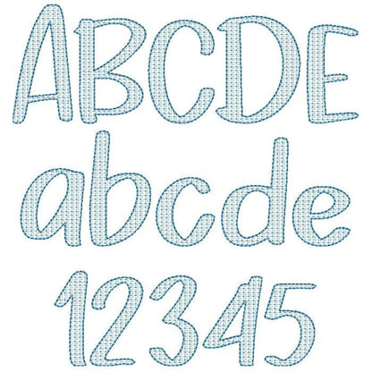 Quick Light Sketch Font – Boy embroidery design by Artapli