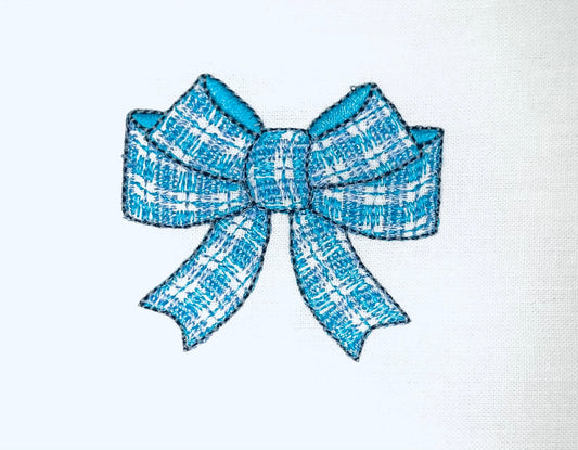 Mini small gingham tartan monogram Bow bows  machine embroidery designs kids baby girl girly pretty little bow  Christmas embroidery