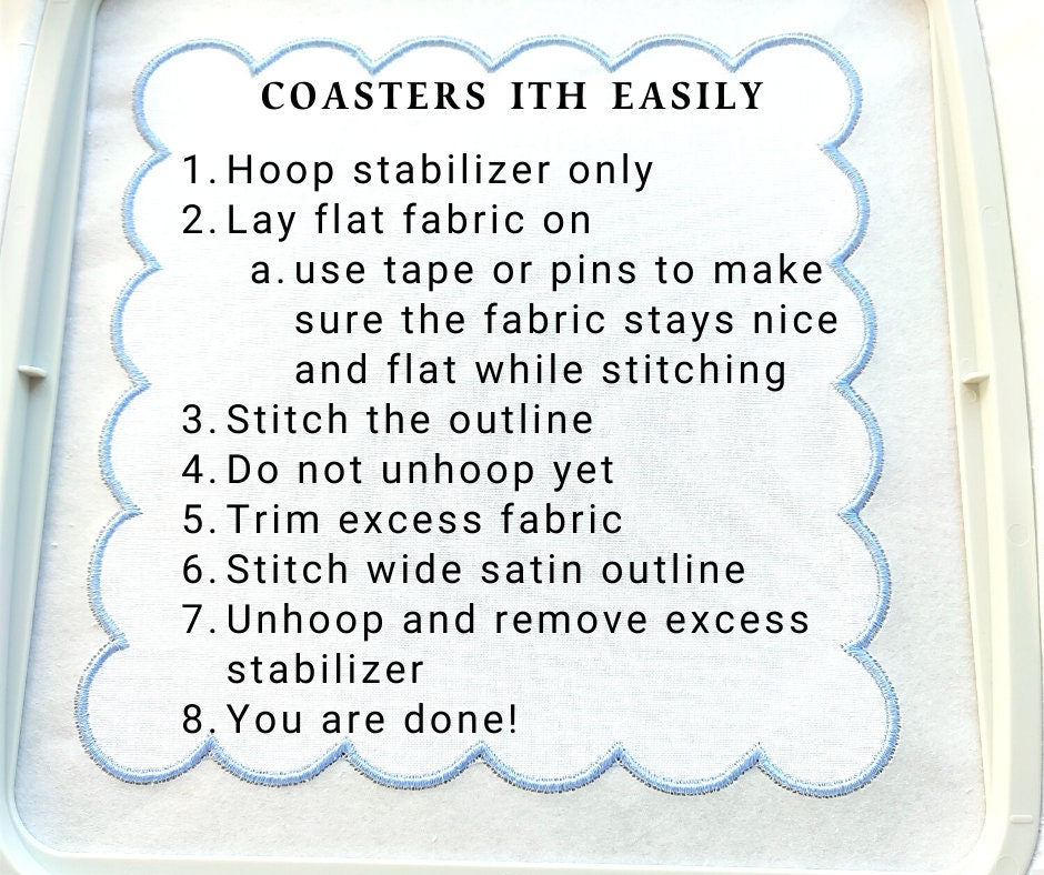 Fan Napkin Coaster Doily Fan shape in assorted sizes simply ITH in the hoop easily machine embroidery designs feminine girls party accessory