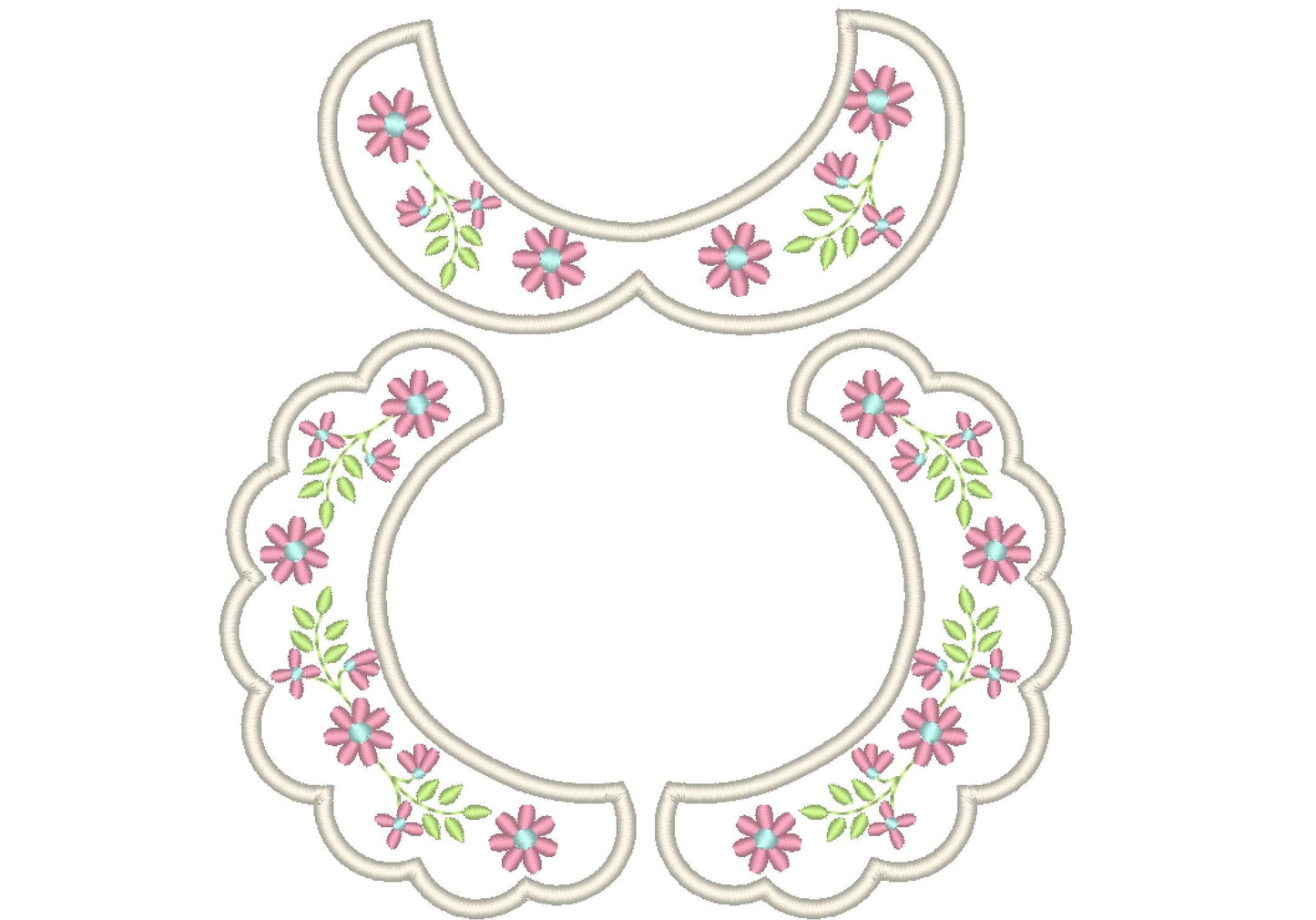 Sewing helper Floral Collar neckline in the hoop Embroidery 4" 5" 6" 7" 8" 10" | PES DST JEF | Artapli