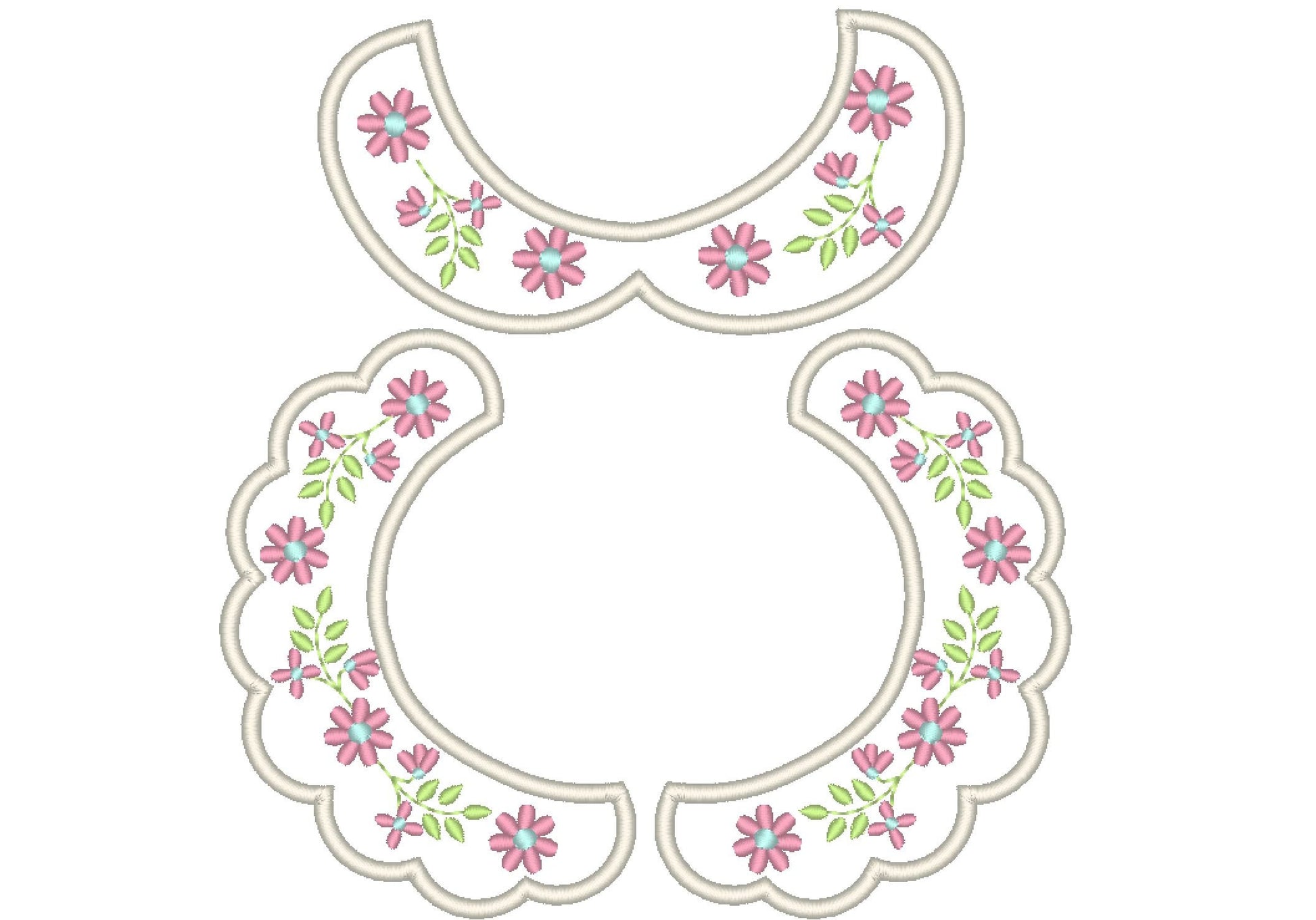 Sewing helper Floral Collar neckline in the hoop Embroidery 4" 5" 6" 7" 8" 10" | PES DST JEF | Artapli