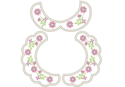 Sewing helper Floral Collar neckline in the hoop Embroidery 4" 5" 6" 7" 8" 10" | PES DST JEF | Artapli