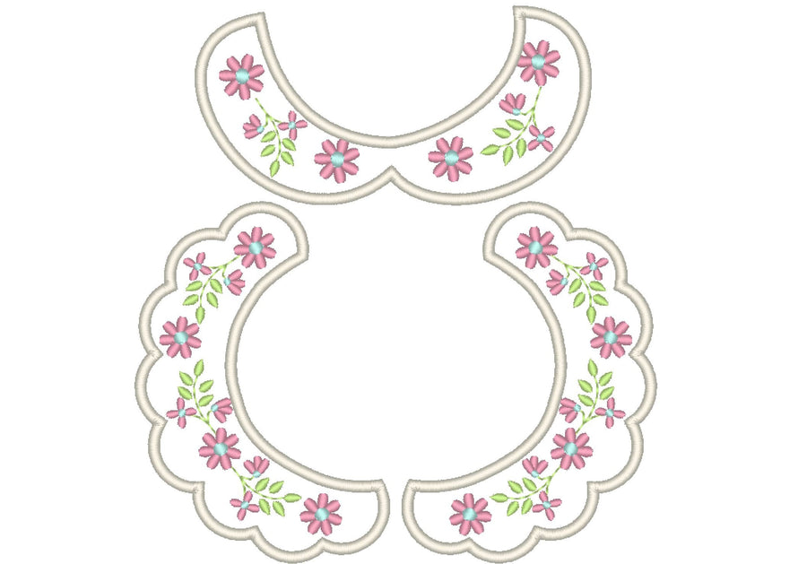 Sewing helper Floral Collar neckline in the hoop Embroidery 4" 5" 6" 7" 8" 10" | PES DST JEF | Artapli