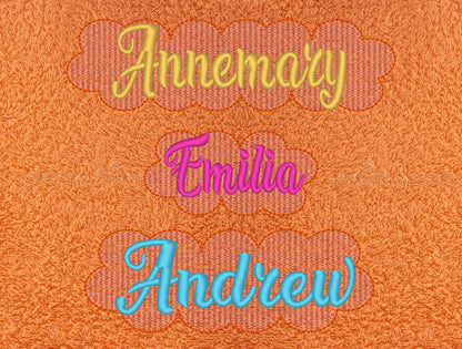 Helper Embossed cloud for terry towel – Embroidery Font 2" 3" 3.5" 4" 4.5" 5" | BX PES DST JEF | Artapli