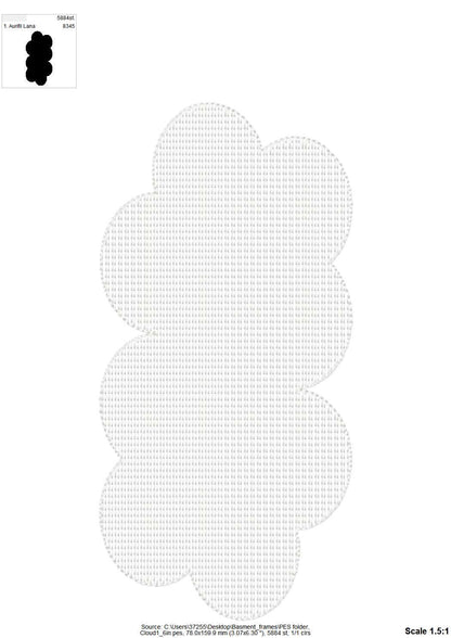 Helper Embossed cloud for terry towel – Sizes 2" 3" 3.5" 4" 4.5" 5" BX Digital Font File | Artapli