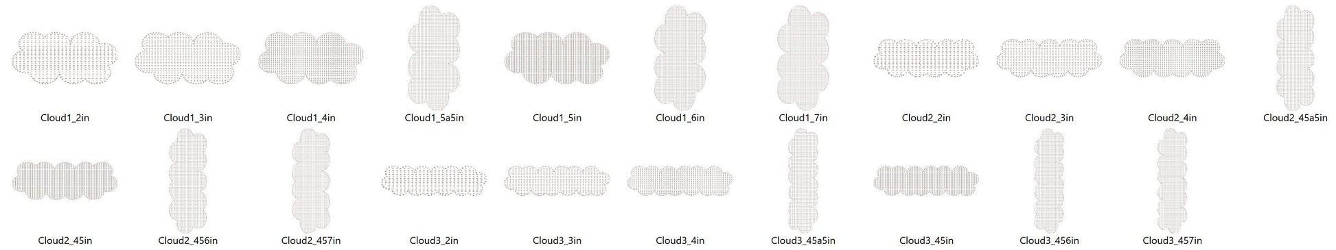 Helper Embossed cloud for terry towel – Frame embroidery design by Artapli