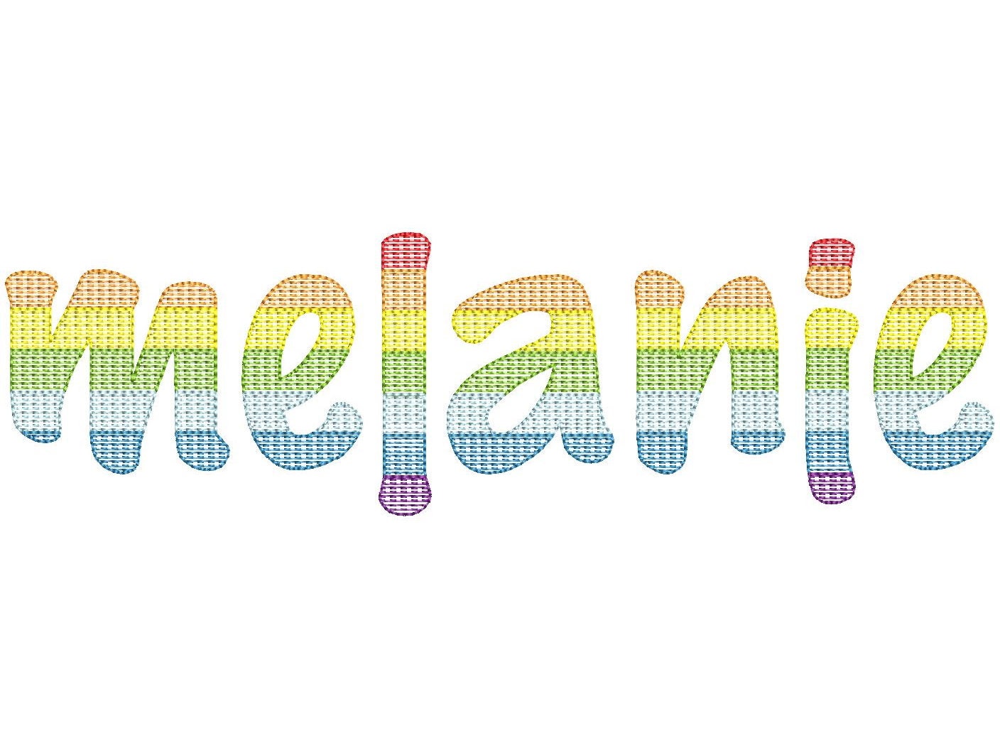 Rainbow Quick Fill Font – Sizes 1.7" 2.1" 2.5" 3" 3.6" 4" BX Digital Font File | Artapli
