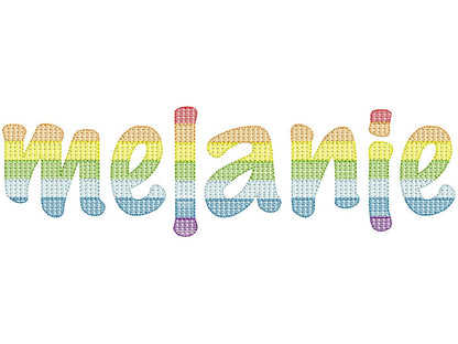 Rainbow Quick Fill Font – Sizes 1.7" 2.1" 2.5" 3" 3.6" 4" BX Digital Font File | Artapli