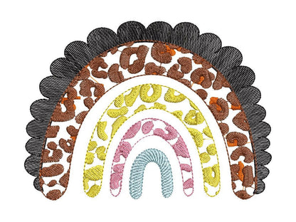 Leopard spots light stitch Rainbow – Sizes 4" 5" 5.5" 6" 7" 8" Digital Embroidery File | Artapli