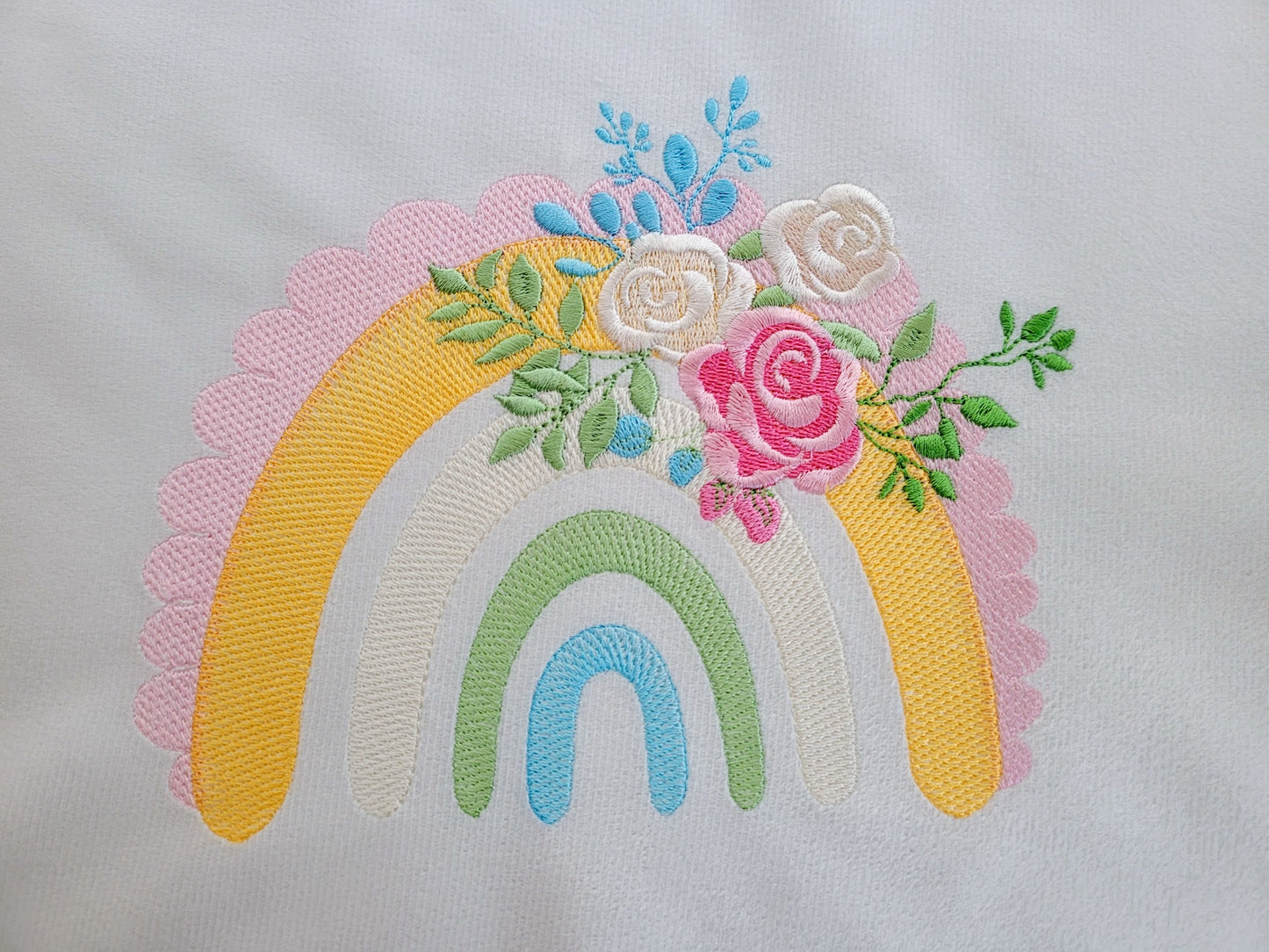 Floral light stitch Rainbow Machine Embroidery 4" 5" 5.5" 6" 7" 8" | PES DST JEF | Artapli