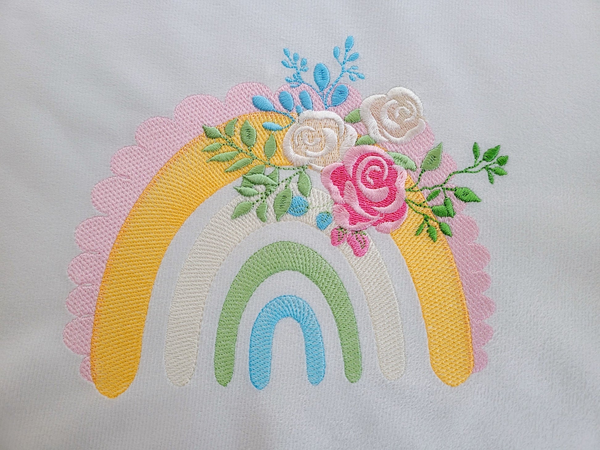Floral light stitch Rainbow Machine Embroidery 4" 5" 5.5" 6" 7" 8" | PES DST JEF | Artapli