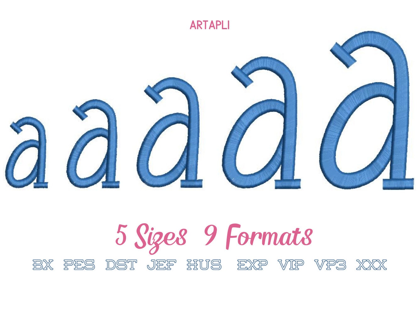 Best satin stitch Font playful kids alphabet letters – Sizes 1.4" 1.8" 2.2" 2.6" 3.1" 4" BX Digital Font File | Artapli