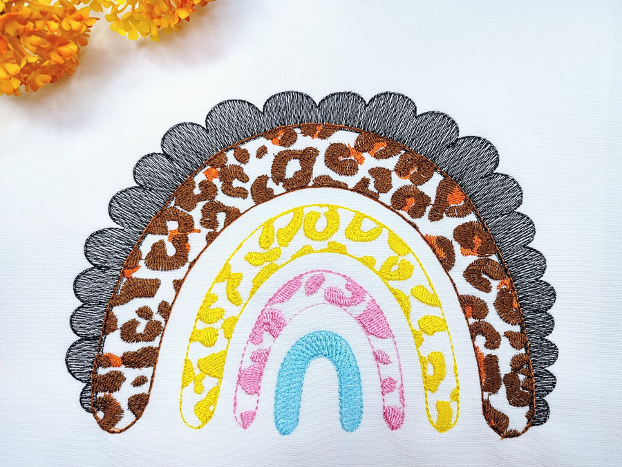 Leopard spots light stitch Rainbow Machine Embroidery 4" 5" 5.5" 6" 7" 8" | PES DST JEF | Artapli