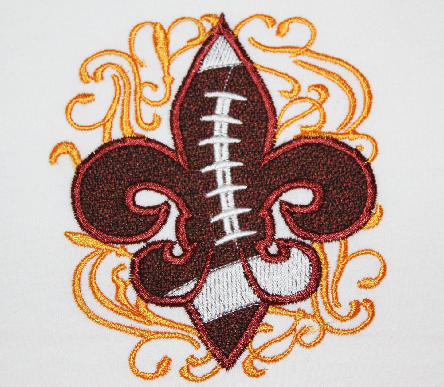 Football Fleur De Lis Applique – Sizes 4" 5" 6" 7" Digital Embroidery File | Artapli