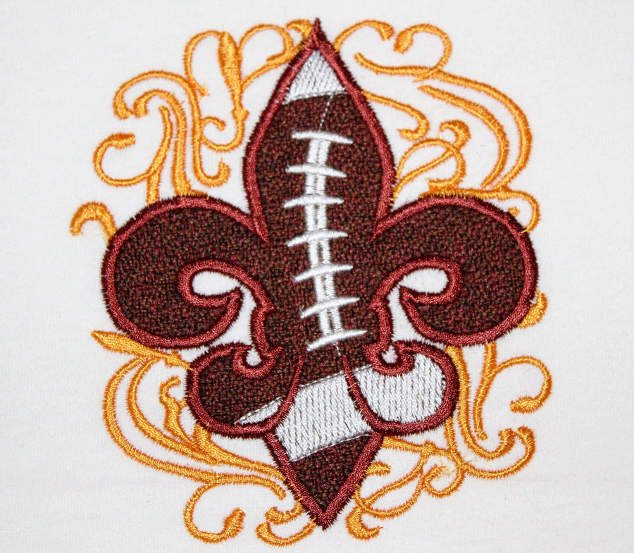 Football Fleur De Lis Applique Embroidery 4" 5" 6" 7" | PES DST JEF | Artapli