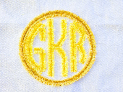 Fluffy fringed Circle Monogram Font – Embroidery 3.5" 4" 5" 6" 7" 10" | BX PES DST JEF | Artapli