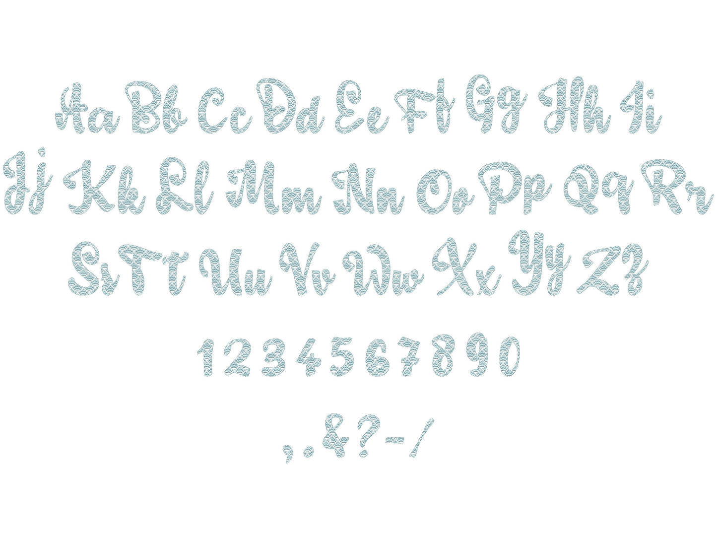 SET of 4 Fonts Mermaid, Hearts, Scallop and Polka Dot Alphabet Letters Kids Font Machine Embroidery Designs