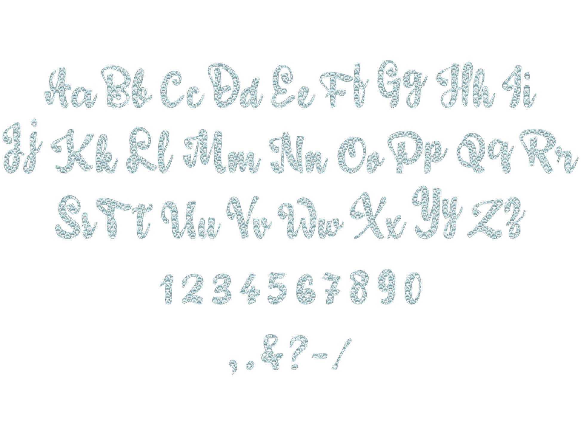 SET of 4 Fonts Mermaid, Hearts, Scallop and Polka Dot Alphabet Letters Kids Font Machine Embroidery Designs