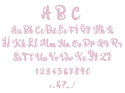 SET of 4 Fonts Mermaid, Hearts, Scallop and Polka Dot Alphabet Letters Kids Font Machine Embroidery Designs