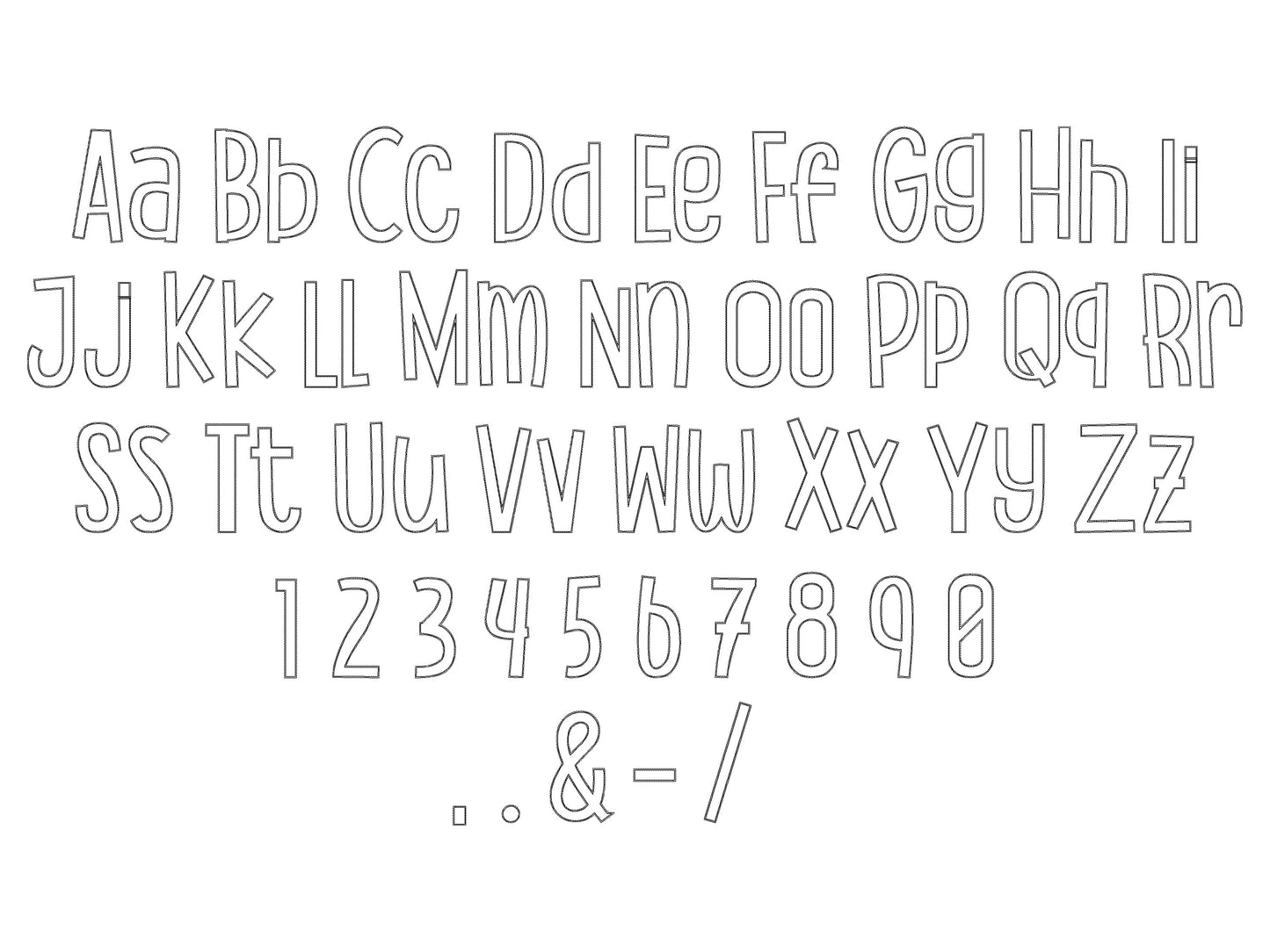 Tall raggedy edge applique Font – Alphabet machine embroidery design by Artapli