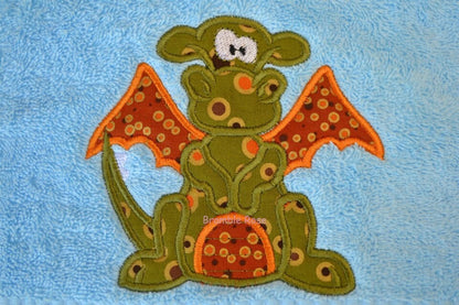 Little Lil cute Baby Dragon Dino applique machine embroidery designs