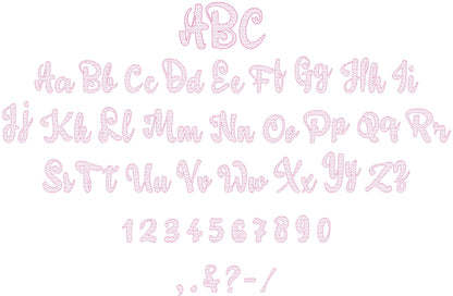 Heart Patterned Font – Sizes 1.8" 2.3" 2.9" 3.5" 4.2" 5" BX Digital Font File | Artapli