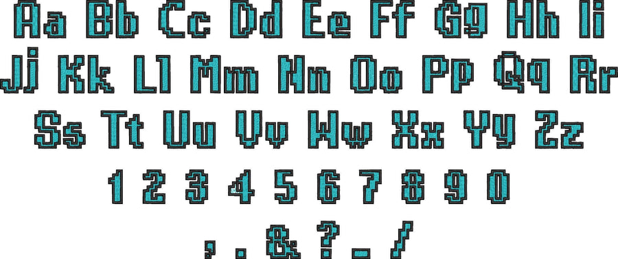 Miner Bricks Pixel Font Fill Stitch - image 1