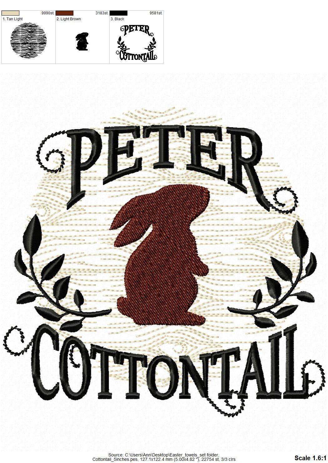 Easter Bunny Cottontail Set of 6