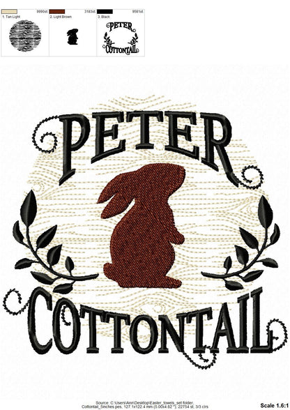 Easter Bunny Cottontail Set of 6