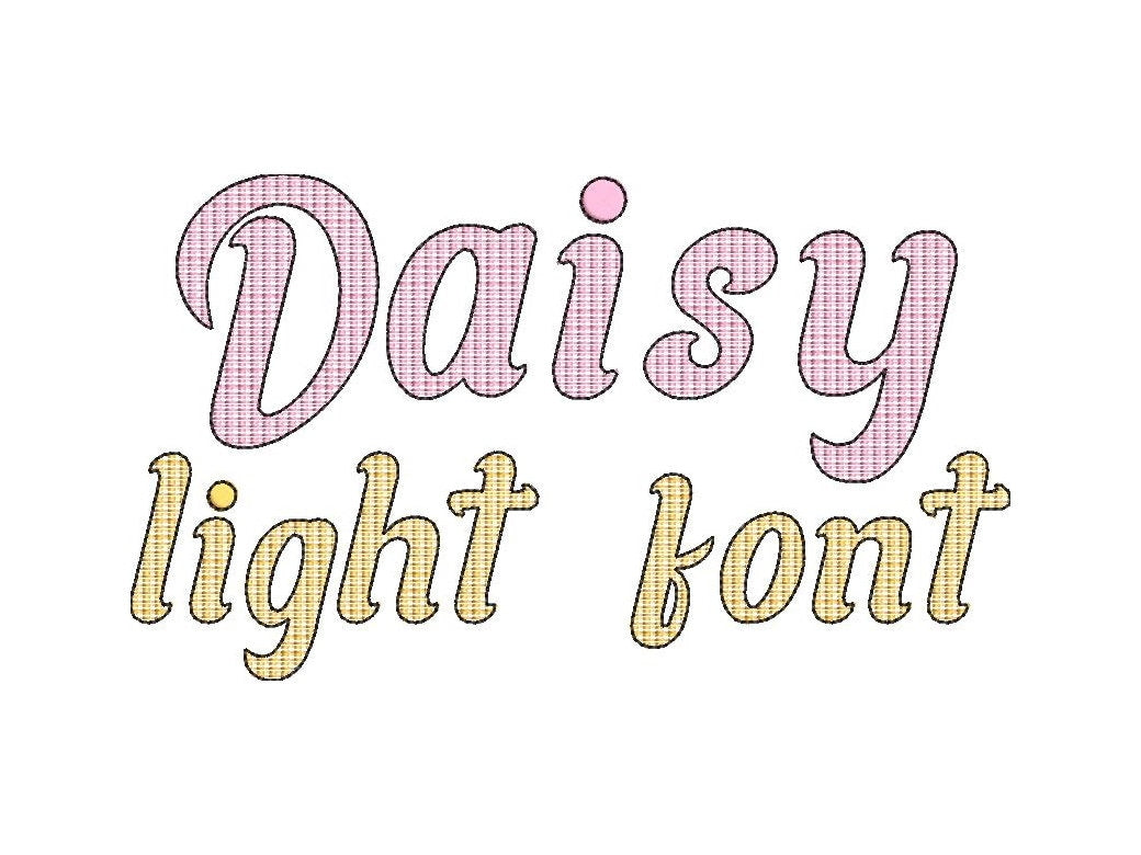 Quick light Font – Embroidery 1" 1.3" 1.6" 2" 2.5" 3.2" | BX PES DST JEF | Artapli