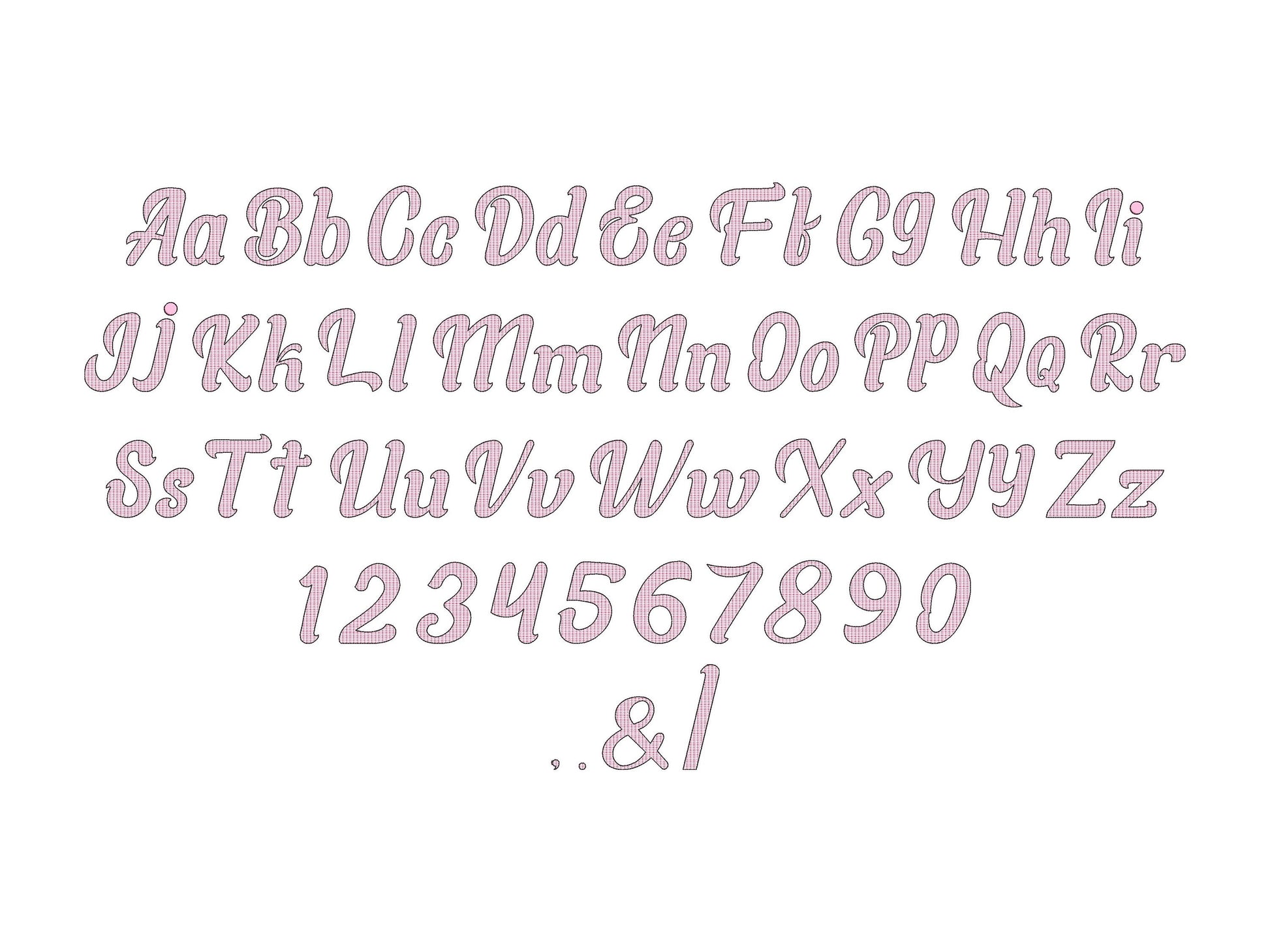 Quick light Font – Alphabet machine embroidery design by Artapli