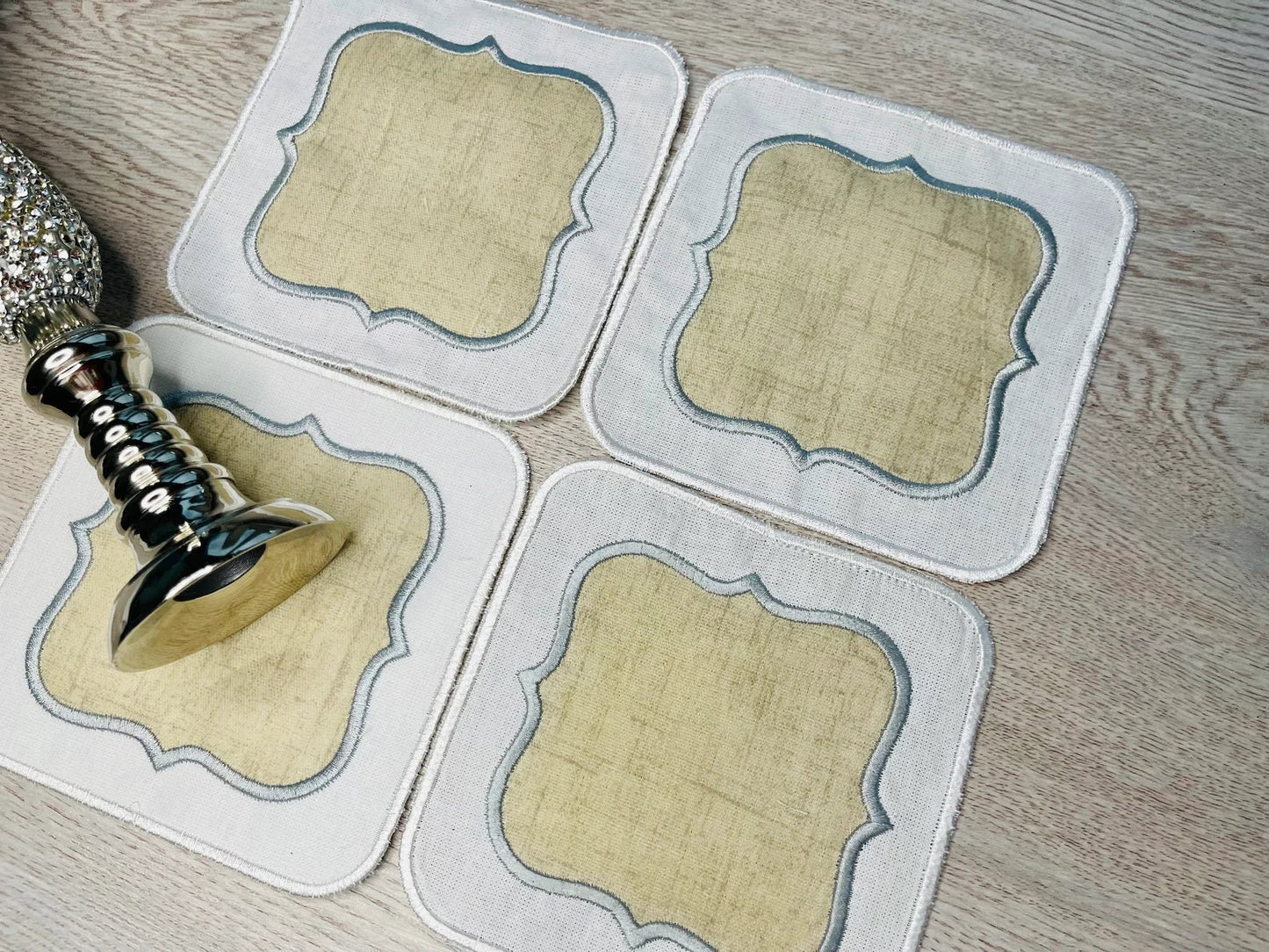 Classic & Classy Napkin 2 coasters ITH – Sizes 4" 5" 6" 7" 8" 9" Digital Embroidery File | Artapli