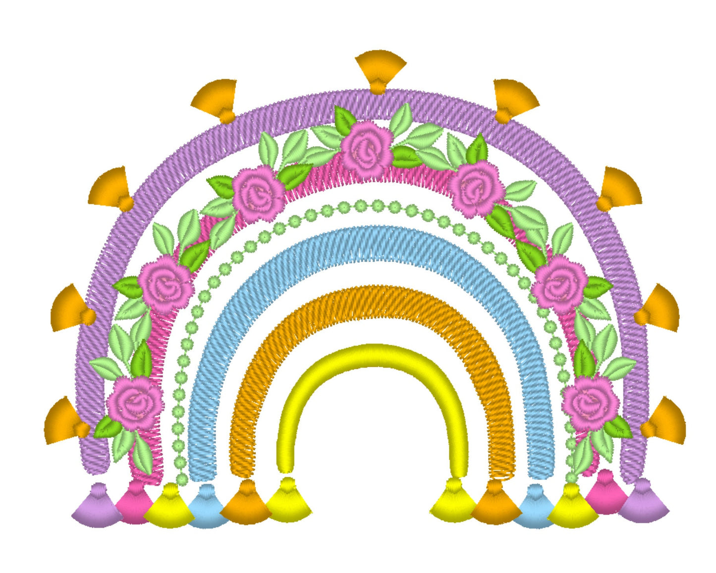 Fringed Tassel Floral Rainbow – Instant Download | Artapli