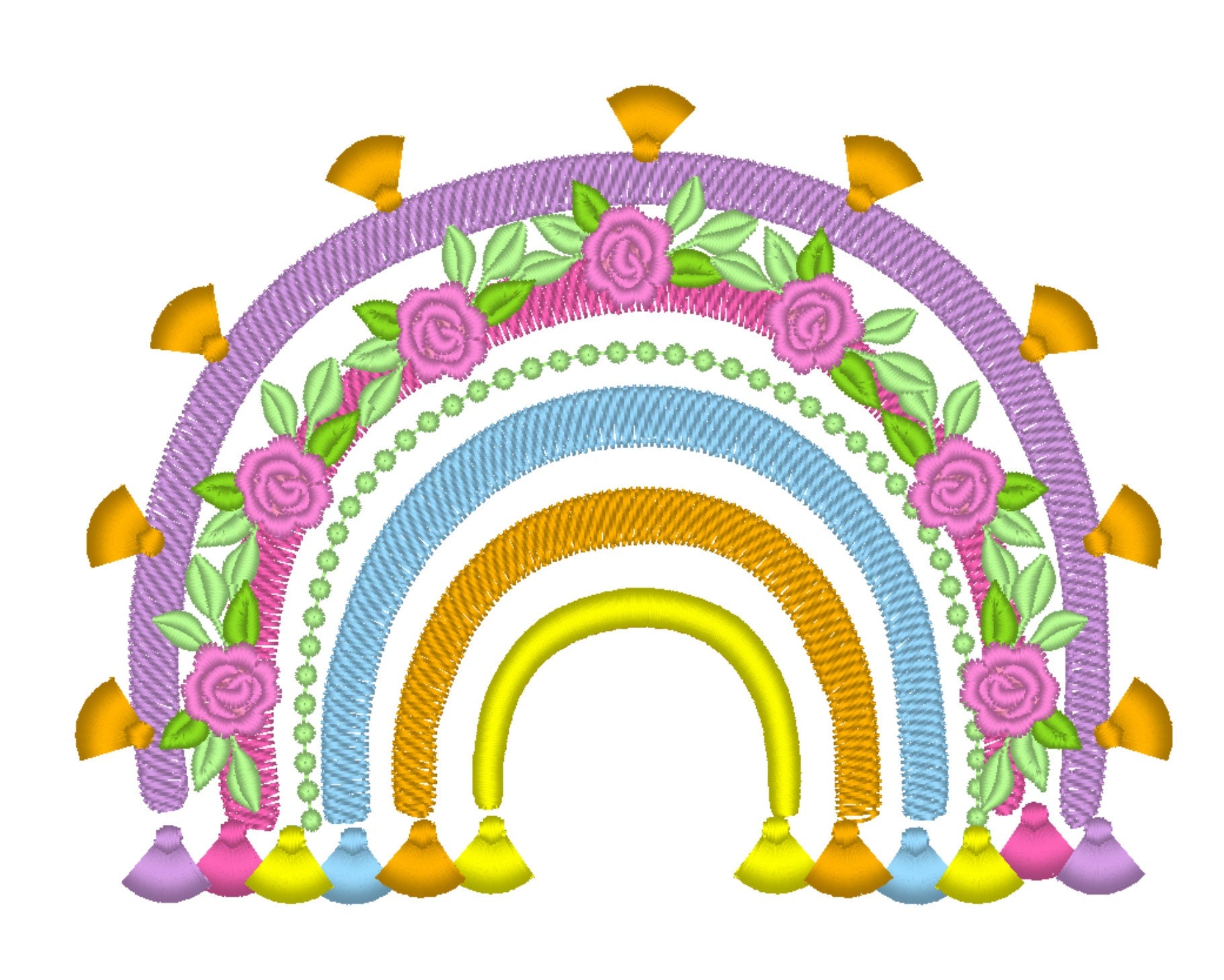 Fringed Tassel Floral Rainbow – Instant Download | Artapli