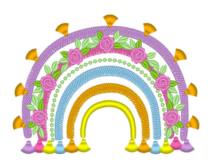 Fringed Tassel Floral Rainbow – Instant Download | Artapli