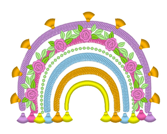Fringed Tassel Floral Rainbow – Instant Download | Artapli
