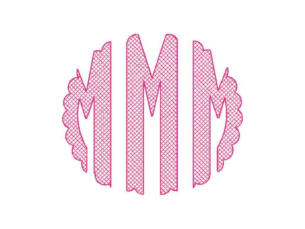 Mylar Scalloped Circle Monogram Font – Instant Download | Artapli