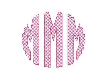 Mylar Scalloped Circle Monogram Font – Instant Download | Artapli