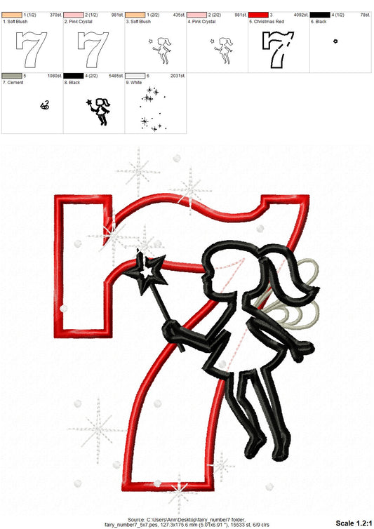 Little fairy Birthday Number Seven – Instant Download | Artapli