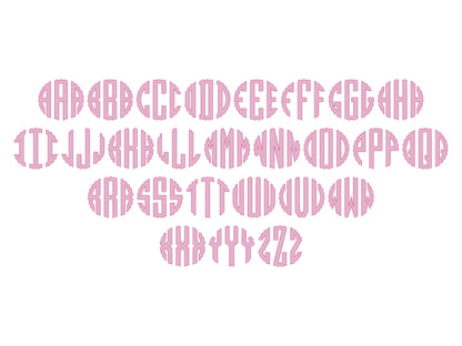 Mylar Scalloped Circle Monogram Font – Sizes 2" 2.5" 3" 3.5" 4" 4.5" BX Digital Font File | Artapli