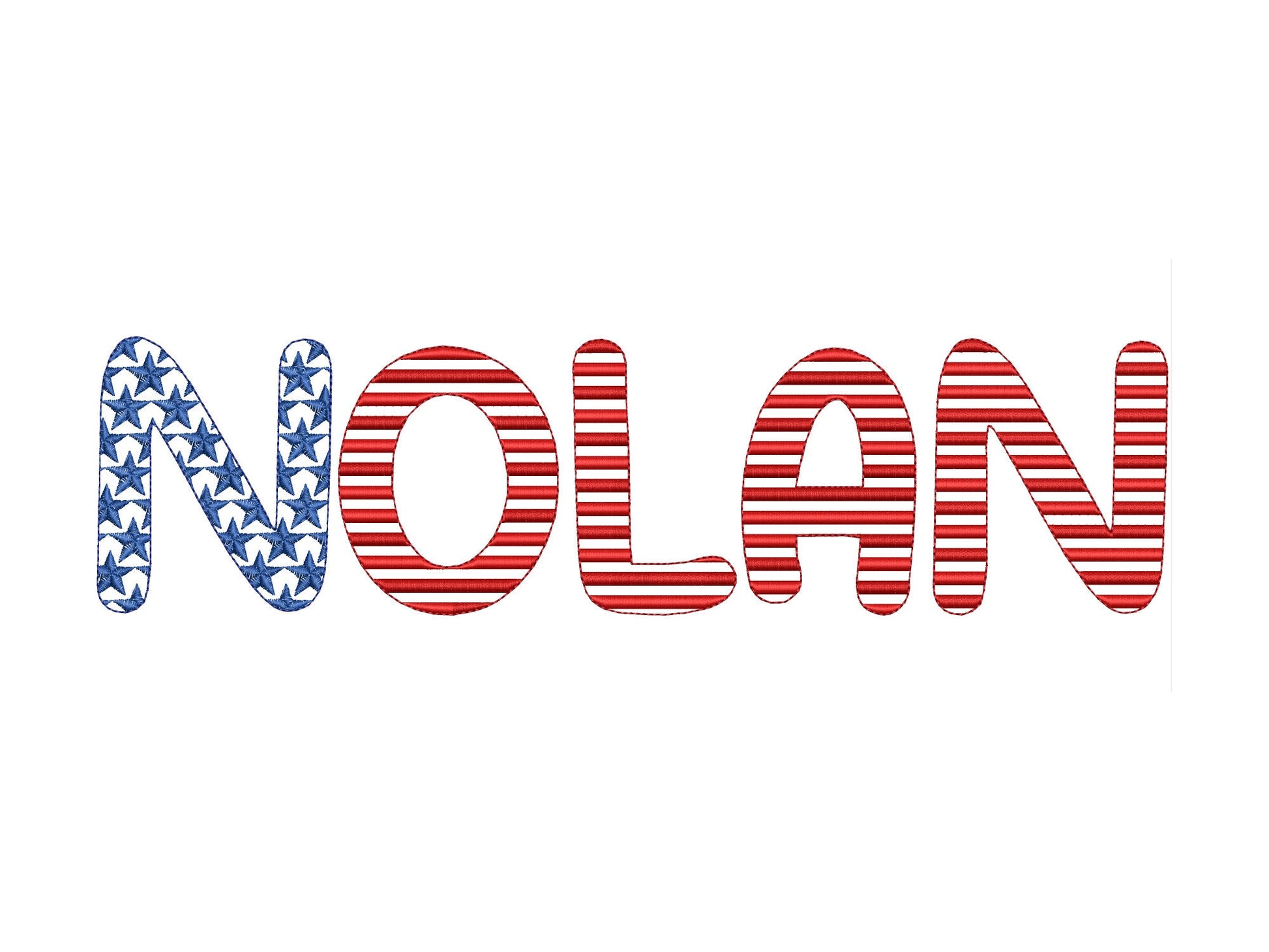 Patriotic Stars and Stripes Fonts – 4th July machine embroidery design by Artapli